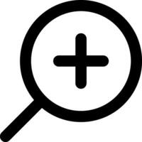 A magnifying glass with a plus sign vector
