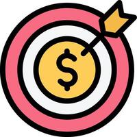 A target with a dollar sign in the center of it vector