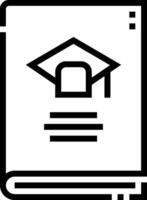 A black and white image of a book with a graduation cap on it vector