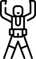 A man with his arms up in the air vector