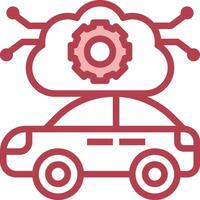 A car with gears on top of it and a cloud vector