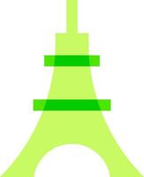 The eiffel tower is shown in green vector