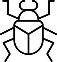 A black and white illustration of a bug vector