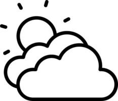 A black and white image of a cloud and sun vector
