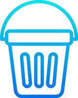 A blue trash can icon on a white background vector