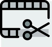 A scissors and a film strip icon vector