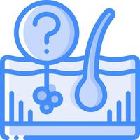 A blue icon with a question mark on top of a container vector