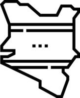 A black and white outline of a map of kenya vector