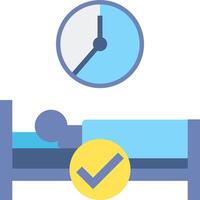 A bed with a clock and a person sleeping vector