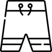 A black and white outline of a pair of shorts vector