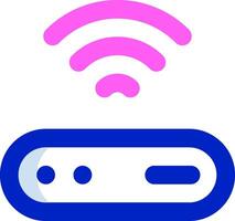 A wifi icon with a blue and pink background vector