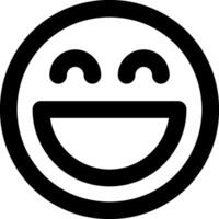 A black and white smiley face with a white background vector