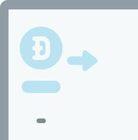 A computer screen with a bitcoin symbol and a dollar sign vector