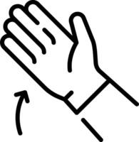 A hand with gloves on it is pointing up vector