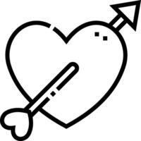 Heart with arrow and arrow icon vector