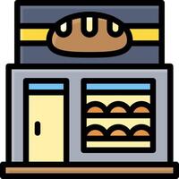 A bakery icon with a sign on the door vector
