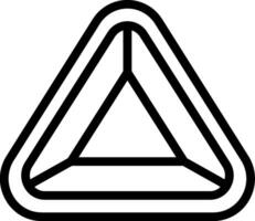 un triángulo conformado objeto con un negro contorno vector