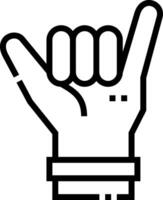 A hand with a rock - sign in the middle of it vector