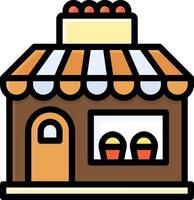 A small shop with a sign on the front vector