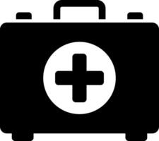 A black medical case with a cross on it vector