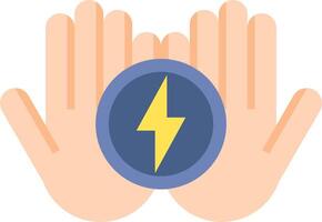 Two hands with a lightning bolt icon vector