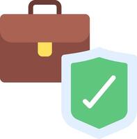 A briefcase and a shield with a tick mark vector