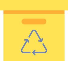 A yellow trash can with a recycling symbol on it vector