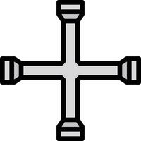 A cross with four different colored wires vector