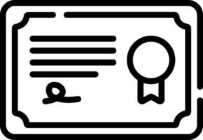 A certificate icon with a ribbon and a pen vector