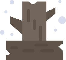 A cartoon tree stump with snow on it vector