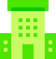 Green building icon with square windows vector