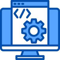 A computer screen with a gear on it vector