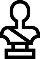 A black and white icon of a man with a tie vector