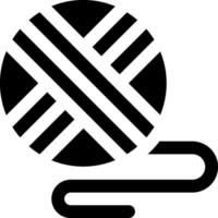 A black and white ball of yarn with a line of black vector