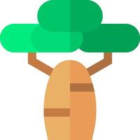 A cartoon tree with a green trunk vector
