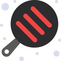 A frying pan with red lines on it vector