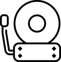 A black and white drawing of a tape recorder vector