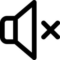 An icon of a speaker with a x vector