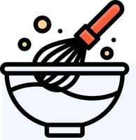 A whisk and bowl with bubbles in it vector