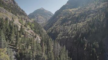 Million Dollar Highway during fall season from Ouray to Silverton in southwestern Colorado Offering breathtaking mountain, valley and gorge views of San Juan Mountains in the Rocky Mountains video