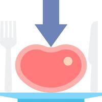 An illustration of a fork and knife on a plate vector