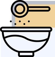 A bowl with a spoon and a spoon in it vector