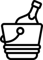 A bucket with a bottle of wine in it vector