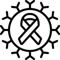 A black and white image of a white ribbon with a circle around it vector