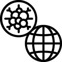 A globe and a virus icon vector
