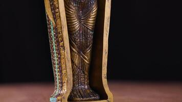 Egyptian King Tutankhamun Statue Figurine Rotating Turntable Historic Display video