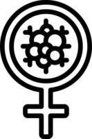 A female symbol with a circle around it vector