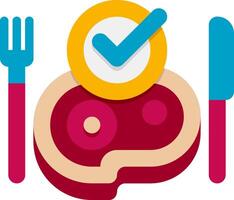 An icon of a steak with a fork and knife vector