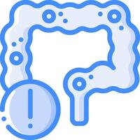 A blue icon of a bubble with a sign that says stop vector