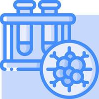 A blue icon of a lab with two test tubes vector